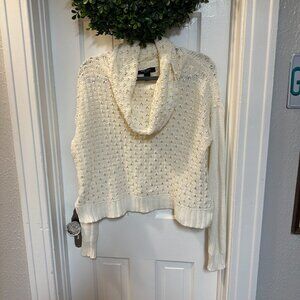 Nine West Cream Crowl Sweater w/Gold Thread-Medium